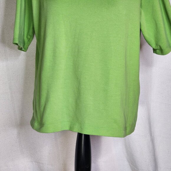 Chico's Green Celery SS Cotton Span V-Neck Super Soft Top Chico Size 3 US XL 16 - Picture 6 of 16